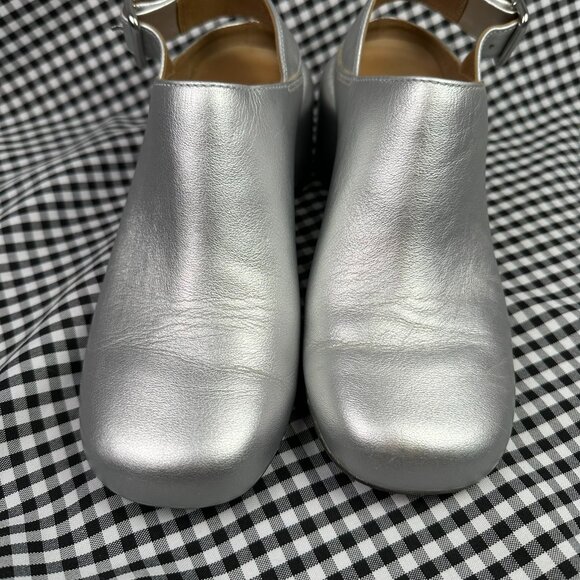 CAMPER Niki Silver Metallic Futuristic Mule Clogs Size EU 37 / US Women's 7 - Picture 2 of 6